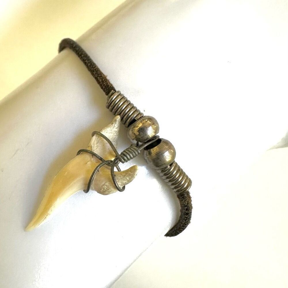 Shark tooth bracelet on cord